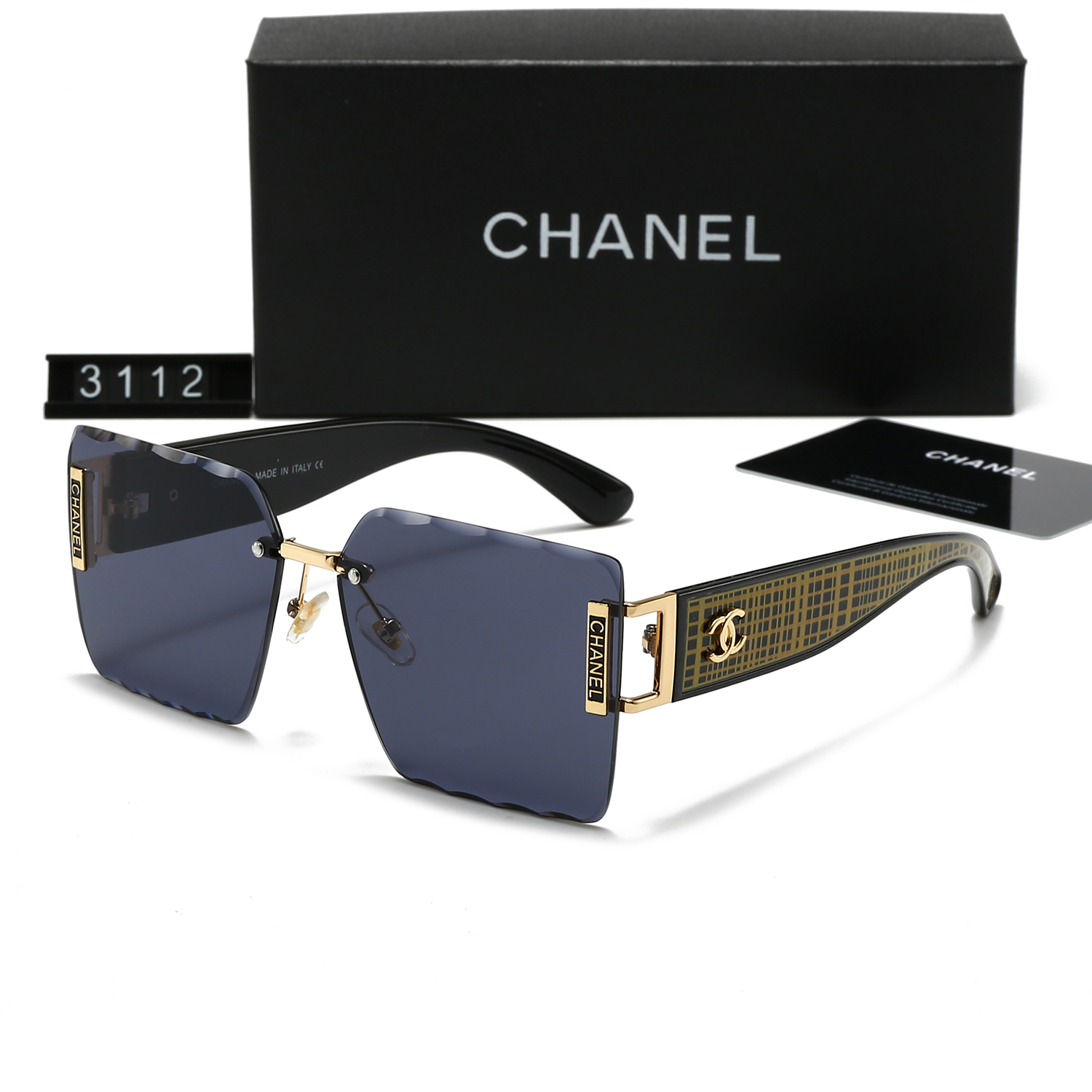 Chanel Geometric Cut Rimless Sunglasses - KAIROO