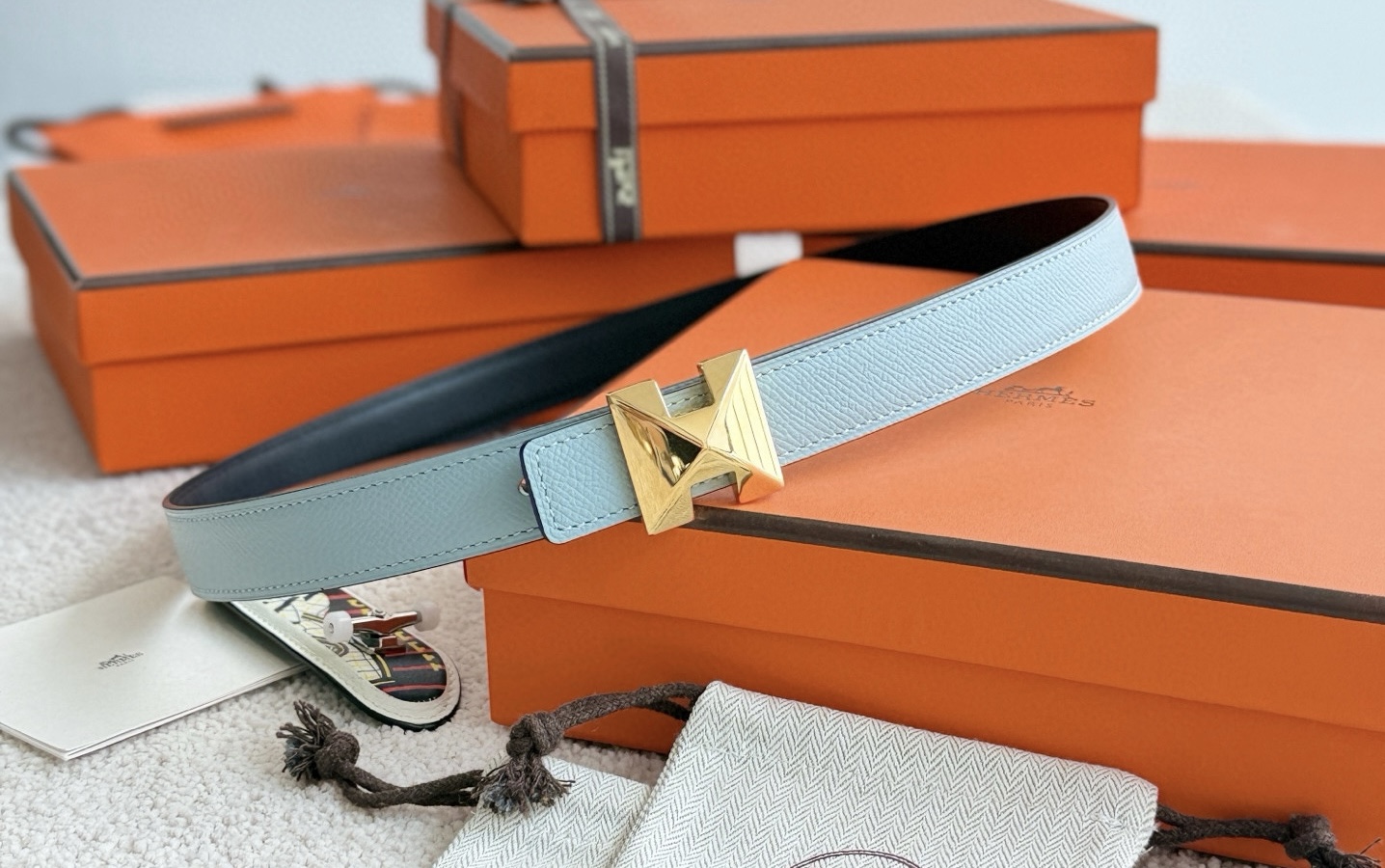 Hermes Mors H Reversible Leather Belt 24mm