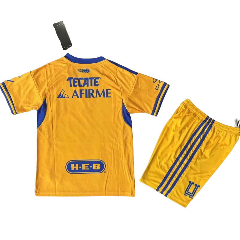 Tigres UANL Soccer Jersey Home Kids Kit Jersey+Shorts 2025-26