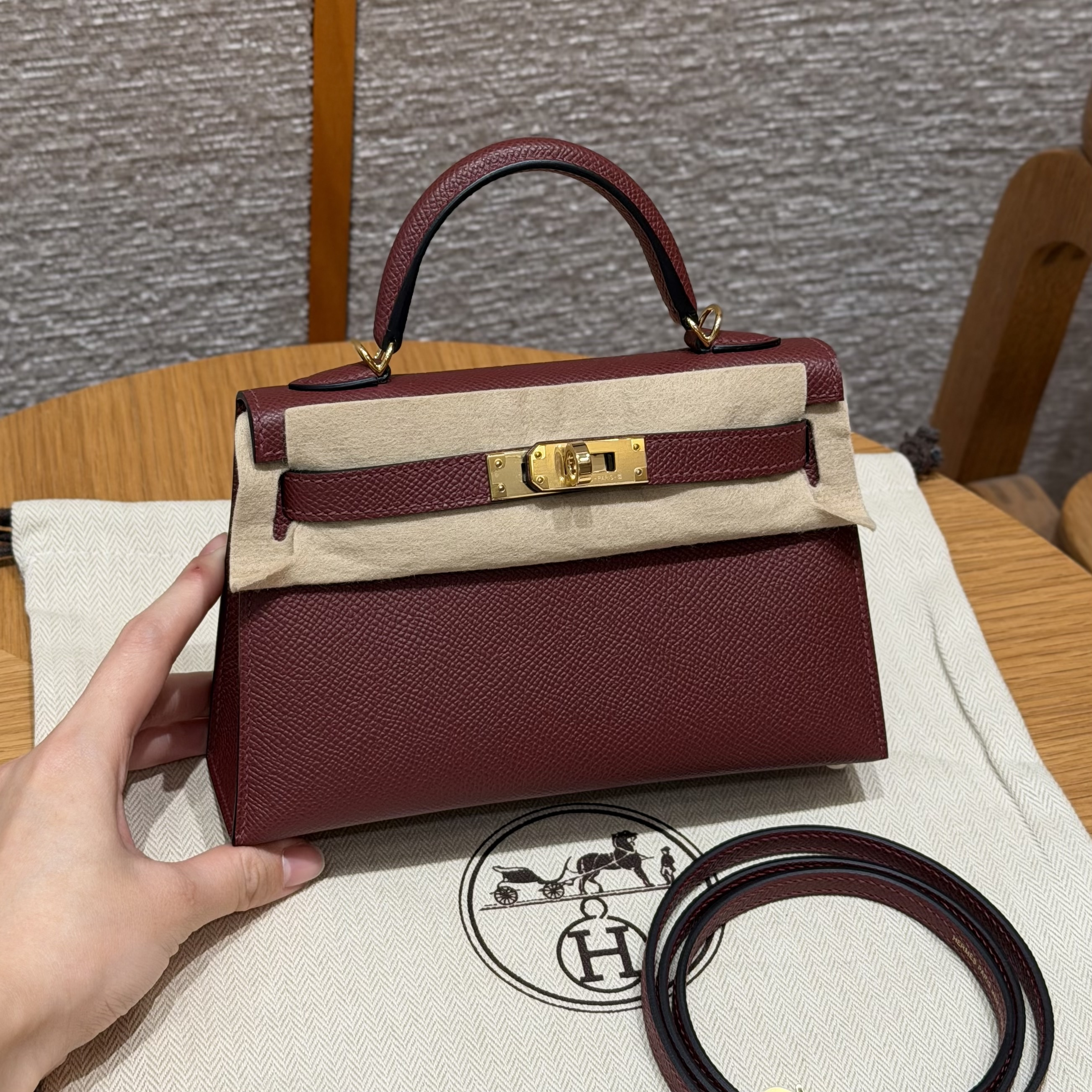 Hermes Rouge H Epsom Mini Kelly 20 II