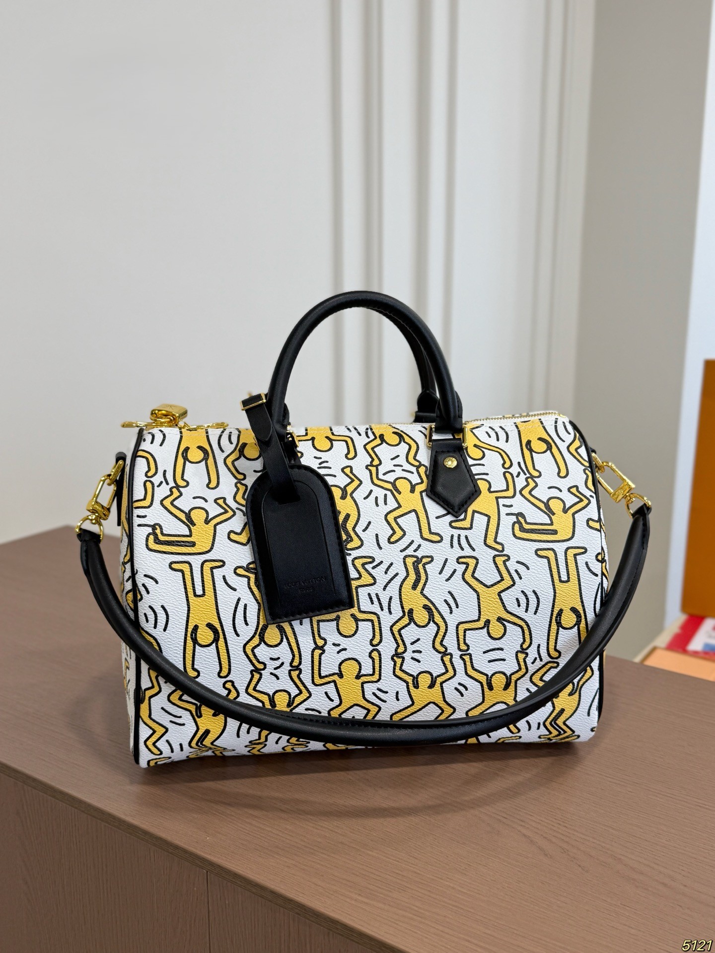 Louis Vuitton x Keith Haring LV Speedy 30 Dancing Figures Monogram Canvas Boston Top Handle Bag - KAIROO