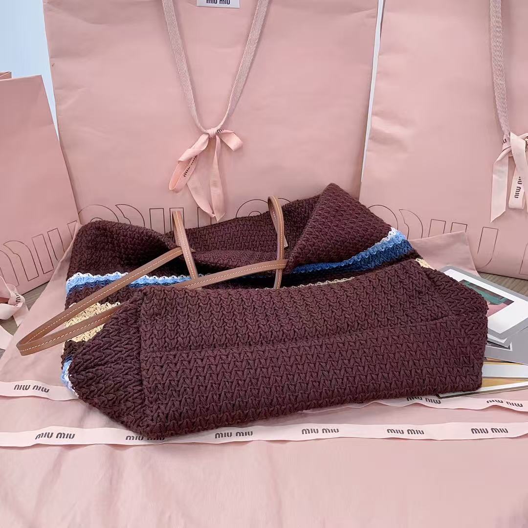 Miu Miu Embroidery and Weaving Tote Bag