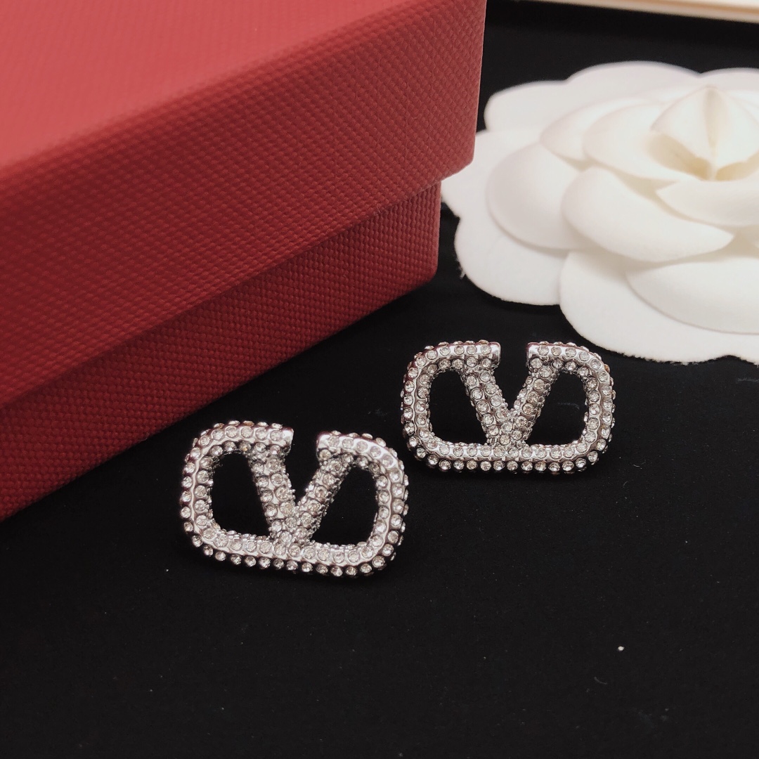 Valentino Full Rhinestone Earrings