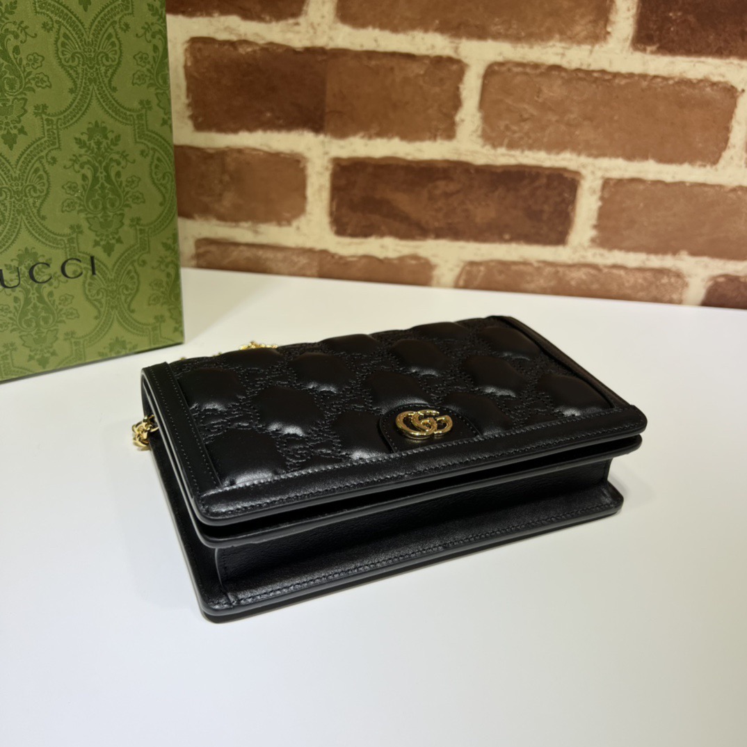 Gucci GG Marmont Quilted Chain Bag Black