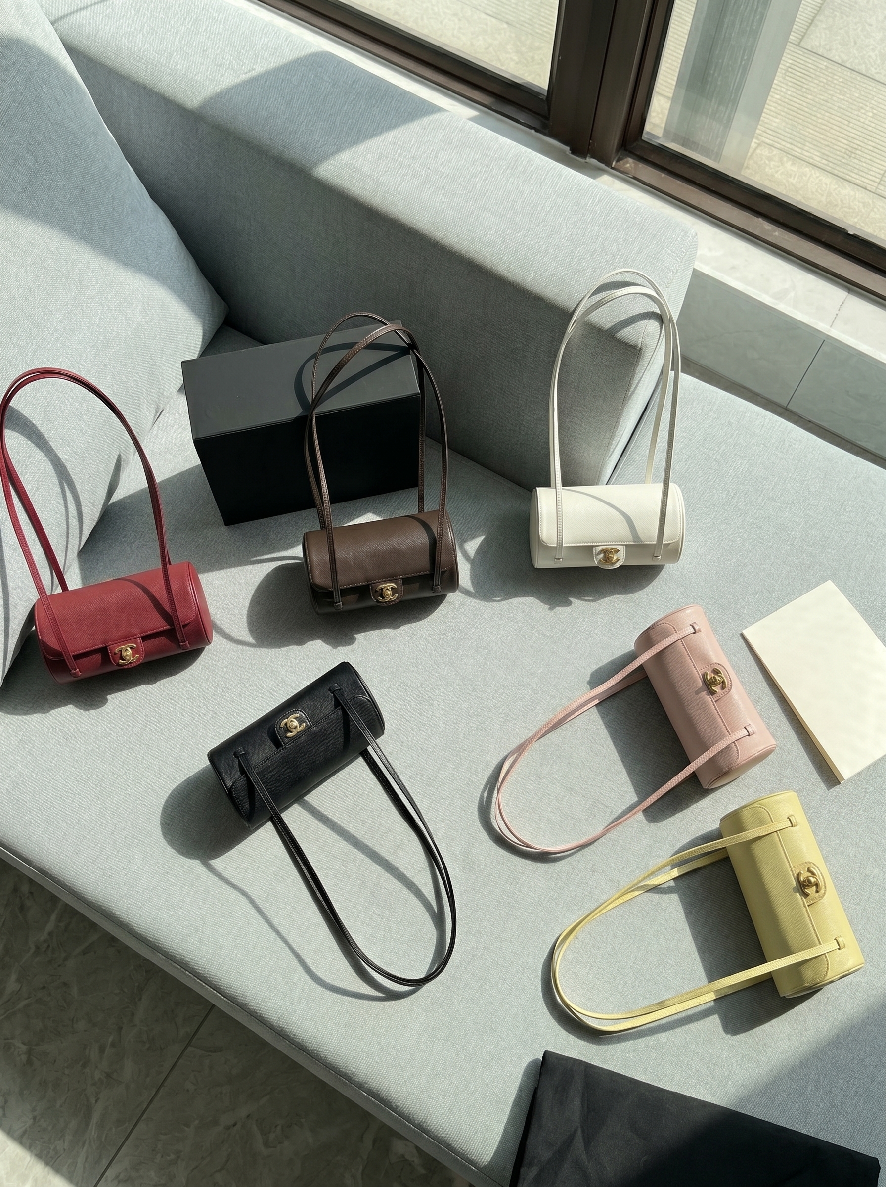 Chanel 26P Preppy Coco Grained Leather Slender Straps Flap Cylindrical Bowling Bag - KAIROO