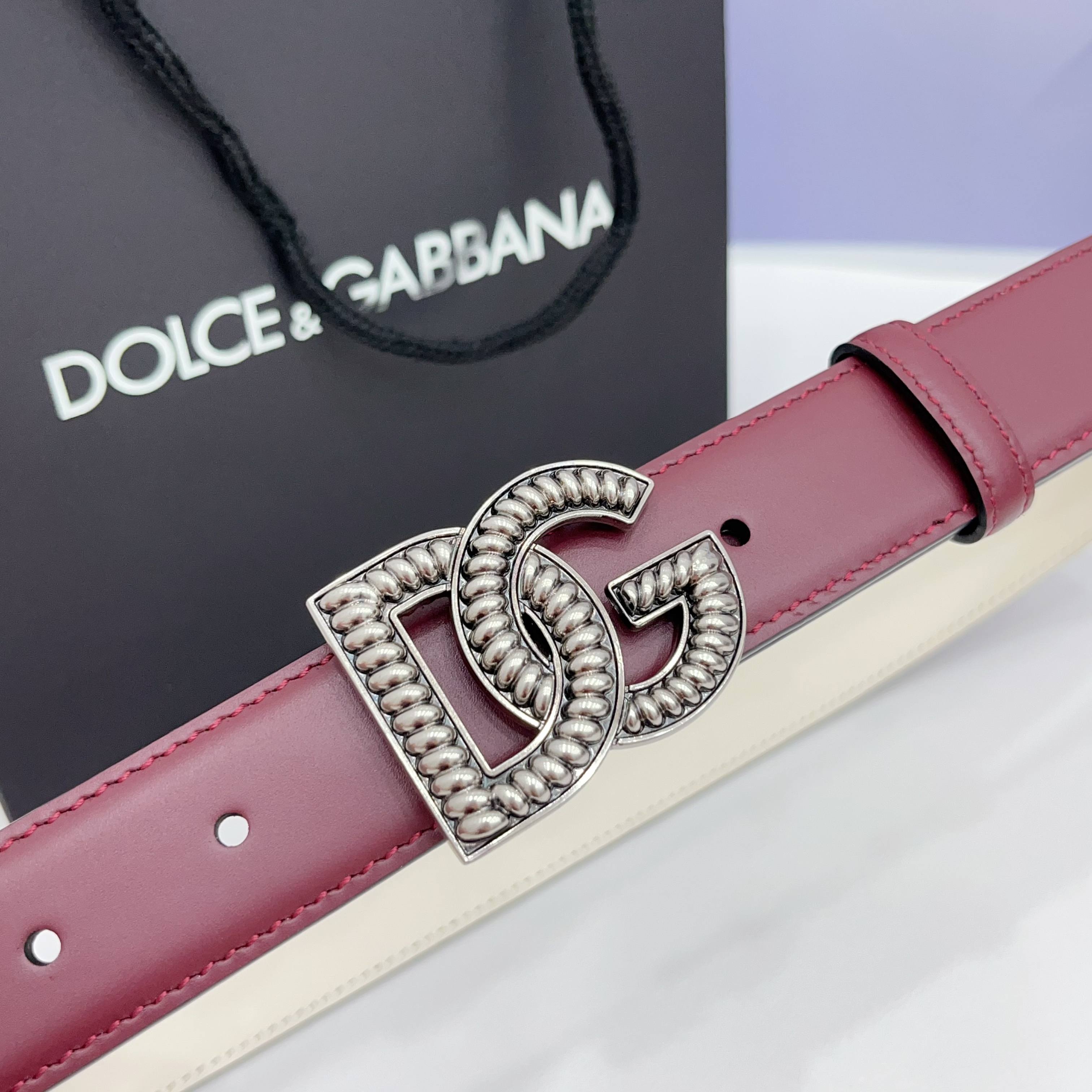 D&G Luxury DG Buckle leather Belt 3.0cm