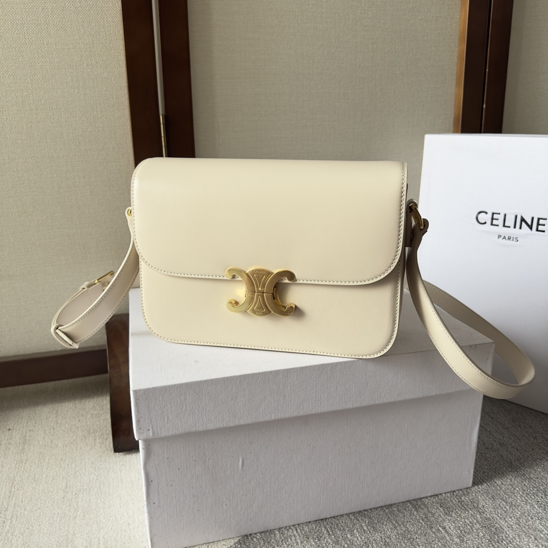 Celine Cream Classique Triomphe Bag