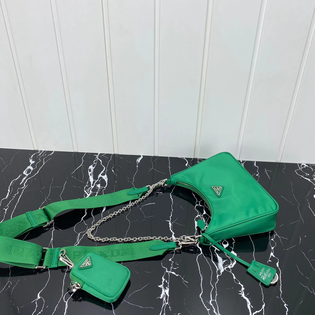Prada HOBO 22 BAG IN COOL GREEN RE-NYLON