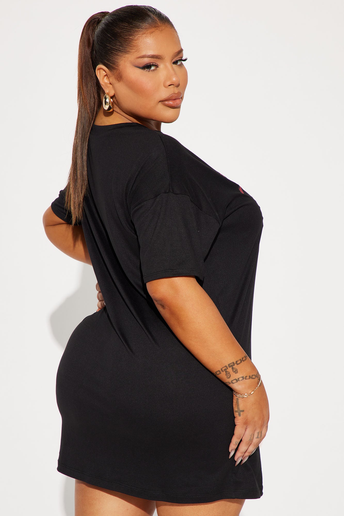 Rock and Rolling T-Shirt Dress - Black