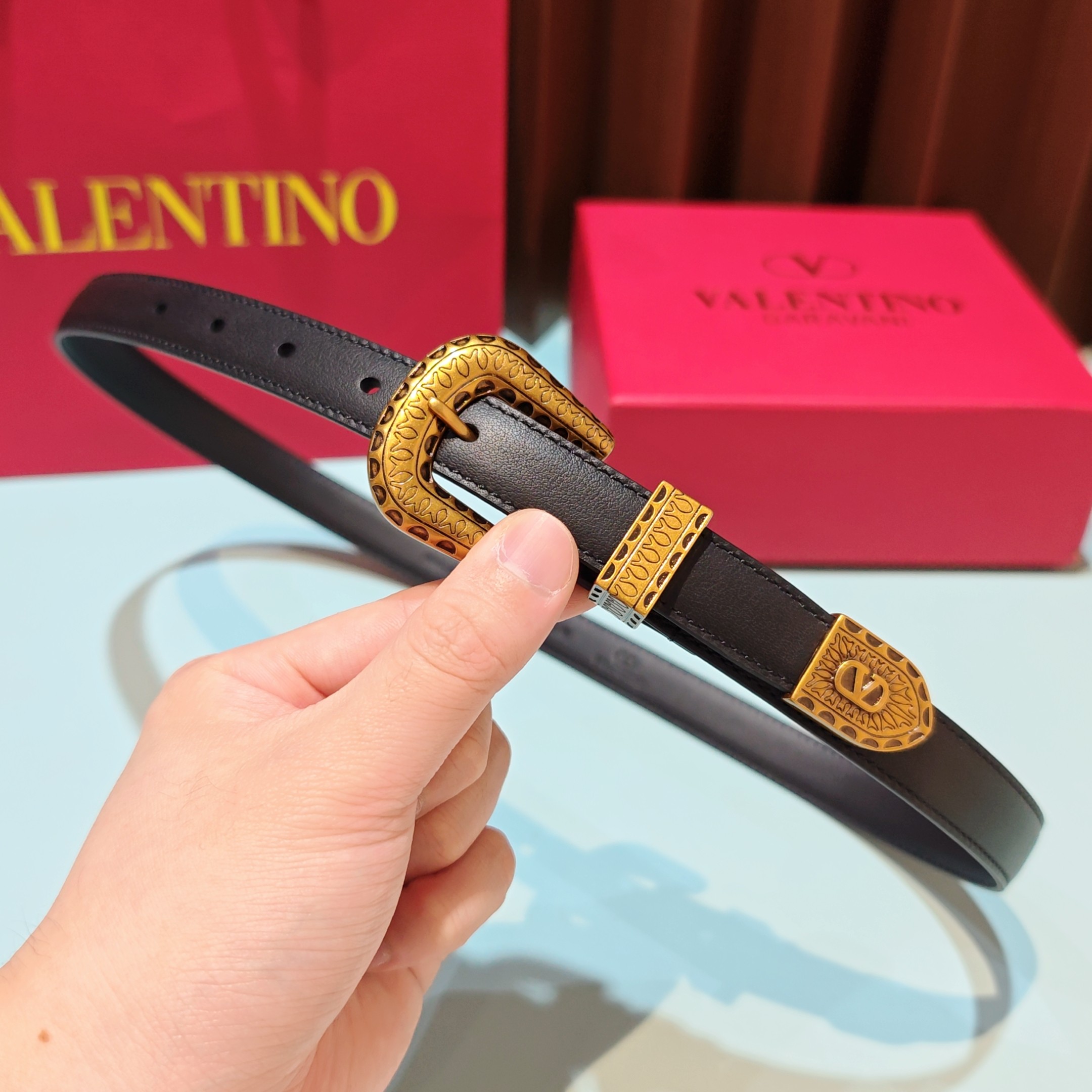 Valentino Leather Belt 2cm