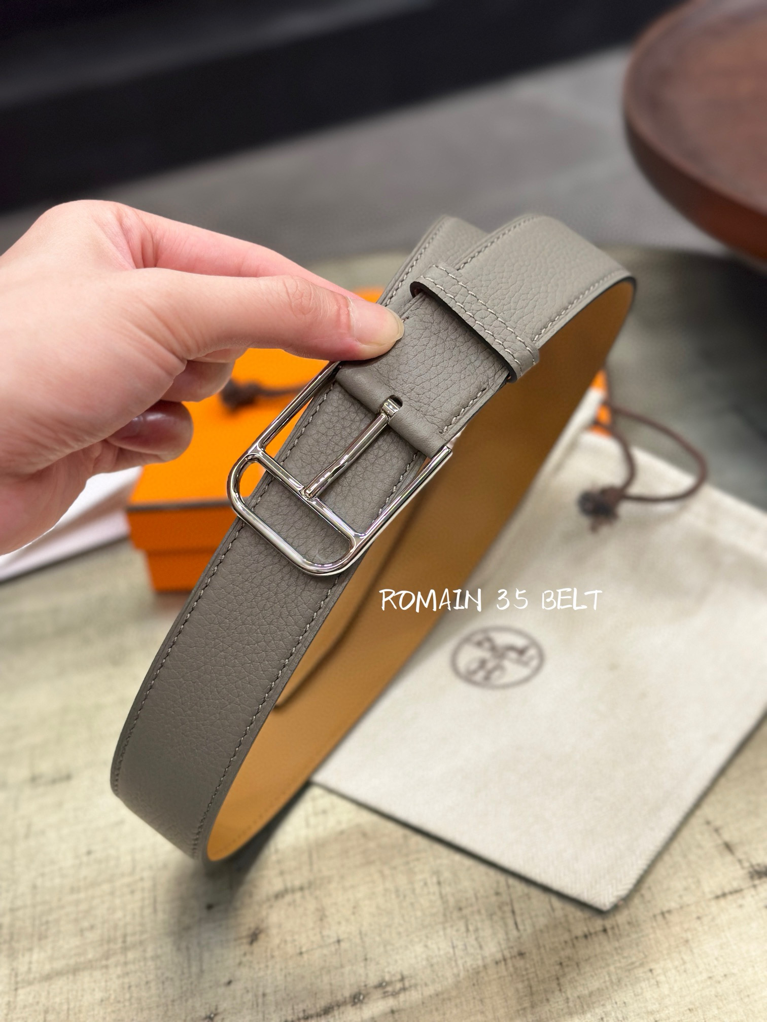 Hermes Romain Belt Leather 35mm