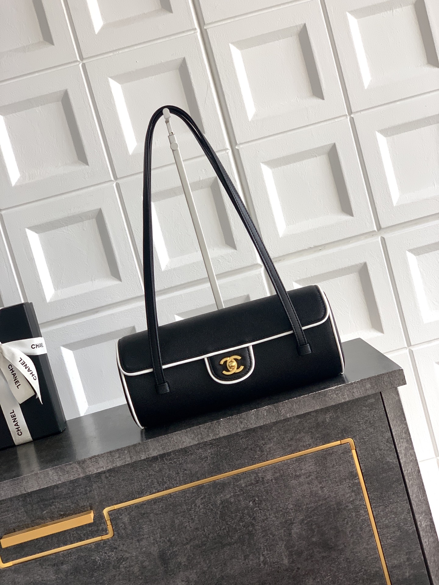 Chanel Spring Summer 2026 Large Bowling Bag Black&White AS6181