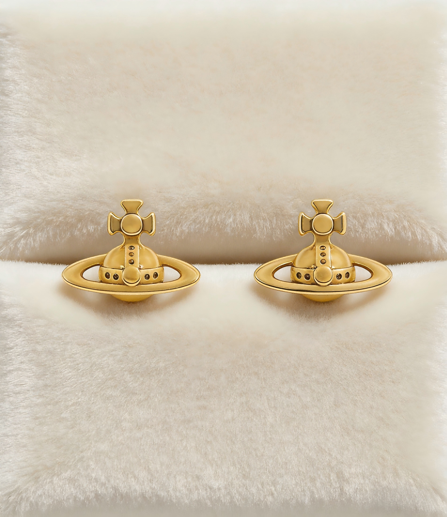 2026 New Vivienne Westwood Gold Tone Mini Orb Stud Earrings for Women, Trendy Y2K Aesthetic Minimalist Jewelry, Perfect for Daily & Office Wear