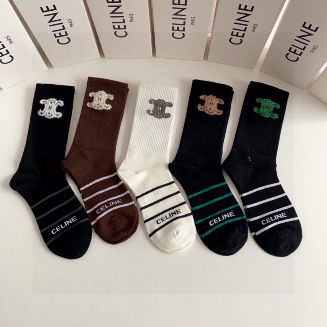 Celine  Wool Socks ( 5 pairs)