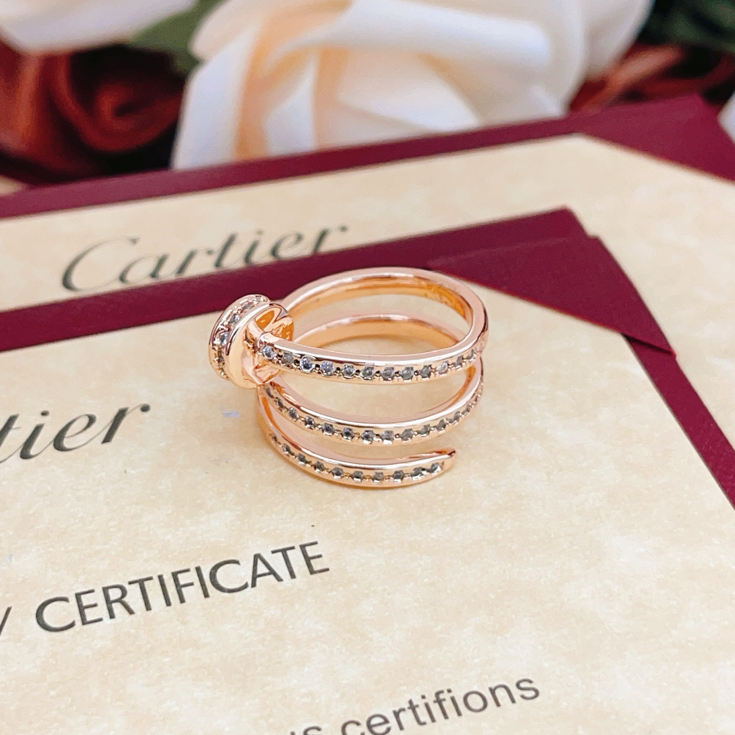 Cartier Fashion Designer Ring-Pink Gold