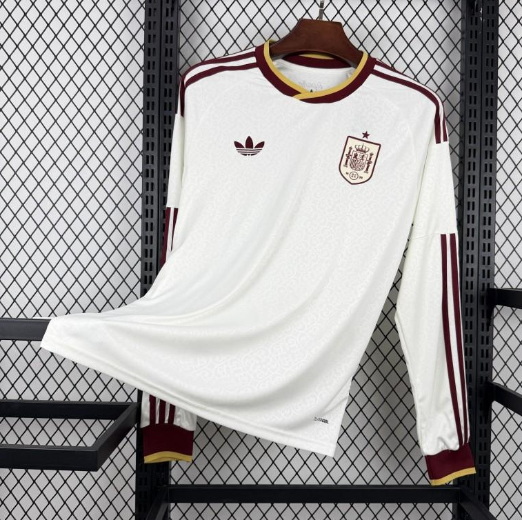 2026 Mens Spain World Cup Away Long Sleeve Jersey  S-4XL