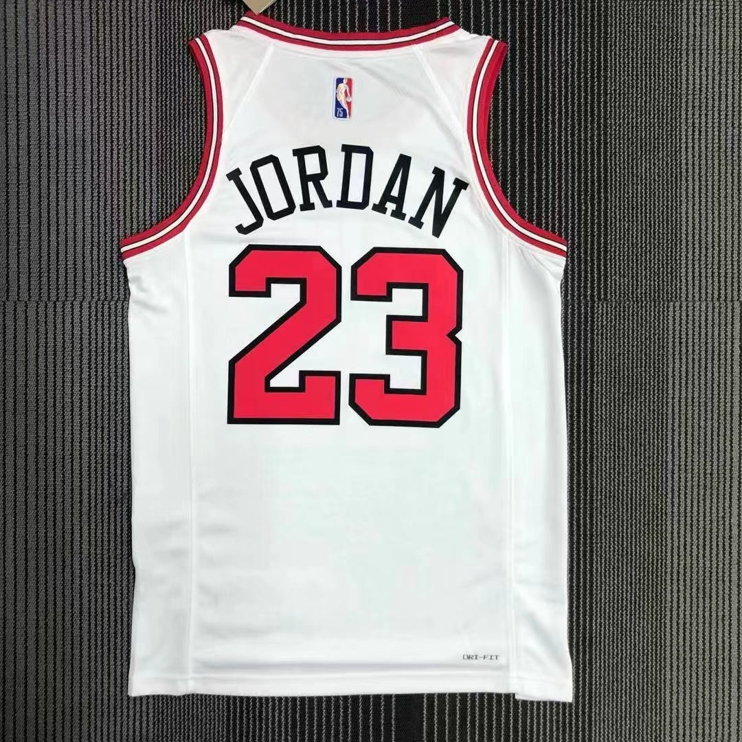 75th Anniversary Chicago Bulls White Edition No.23 Jordan