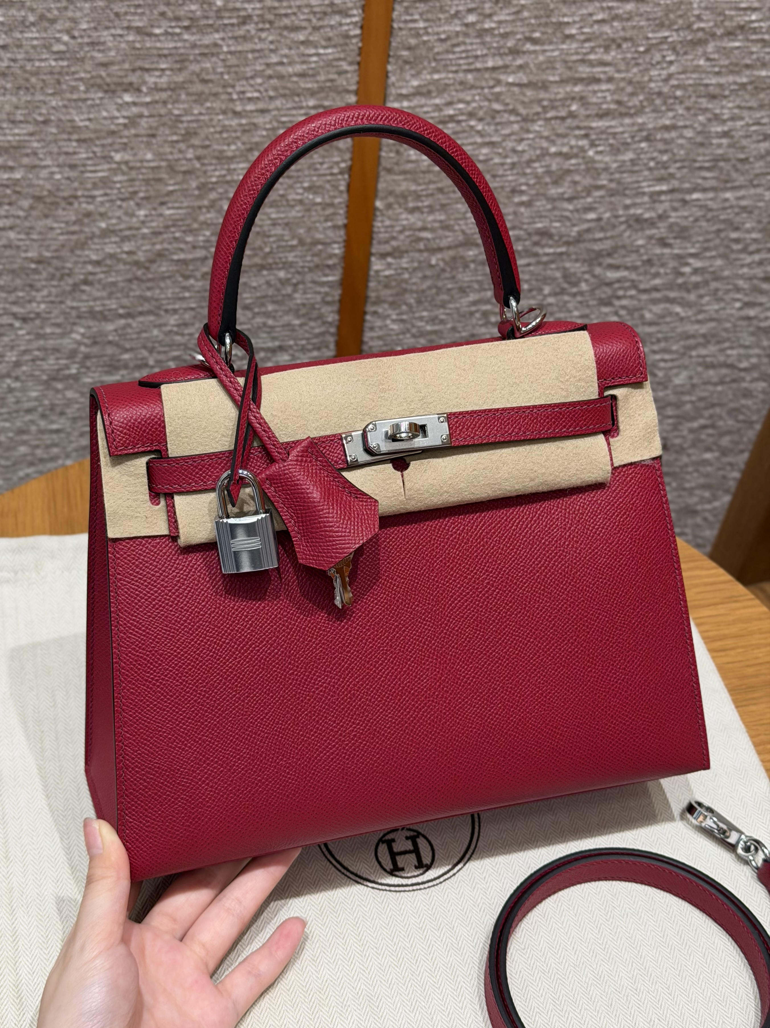 Hermes Ruby Epsom Kelly 25