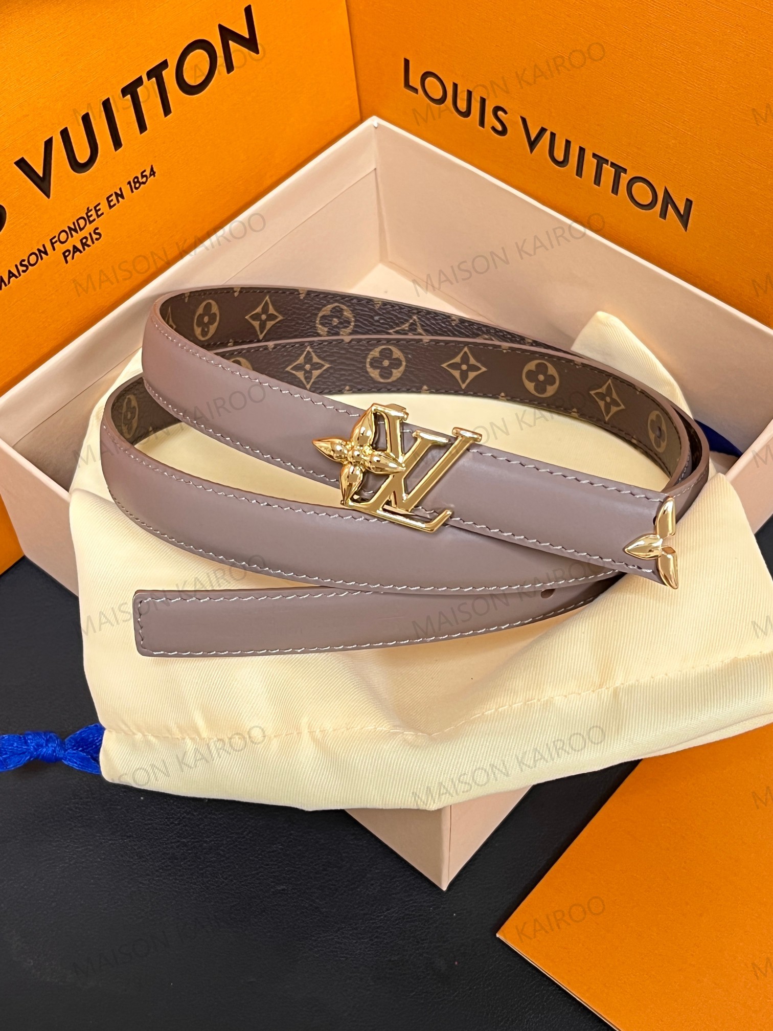 Louis Vuitton LV Flower Combo Reversible Slim Belt 2.0 - KAIROO