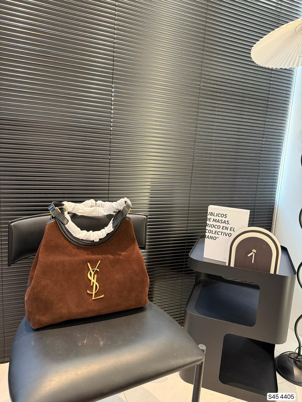 YSL Saint Laurent suede tote bag