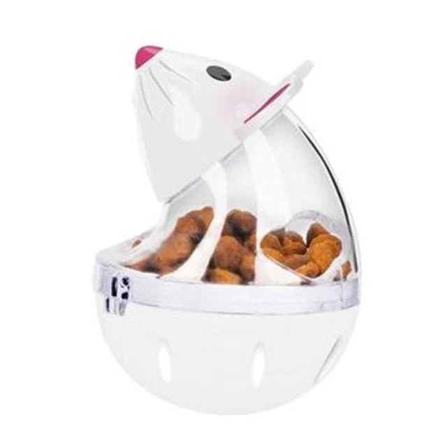 Small Cat Food Balls Slow Feeder Toy Mice Tumbler Shaped Cat Treat Ball Cat Food Toy Ball Cat Feeder