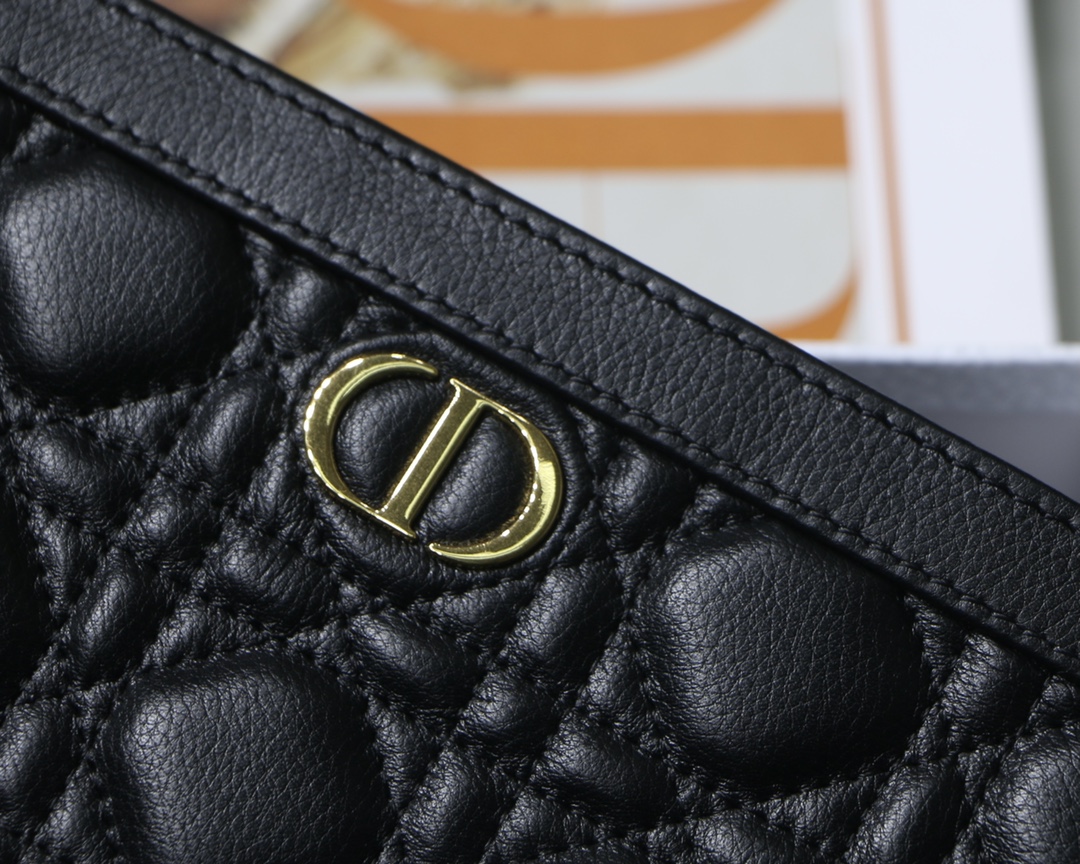 Dior Chain Clutch in Black Cannage Grained Calfskin