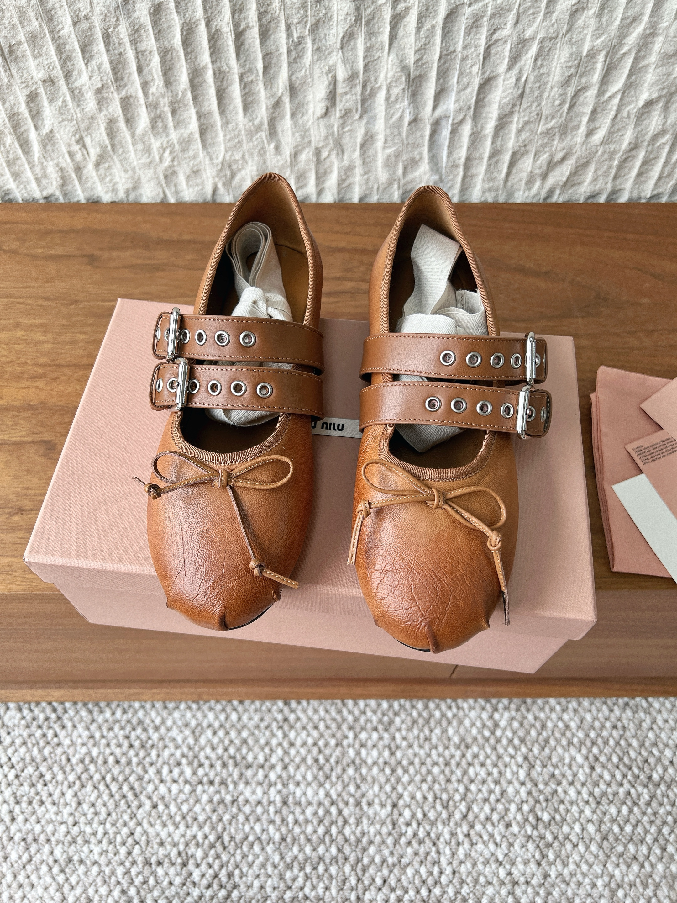 Miu Miu Leather Ballet Flat