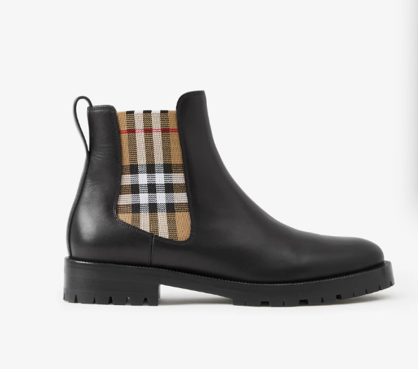 Burberry Check and leather Chelsea Boot