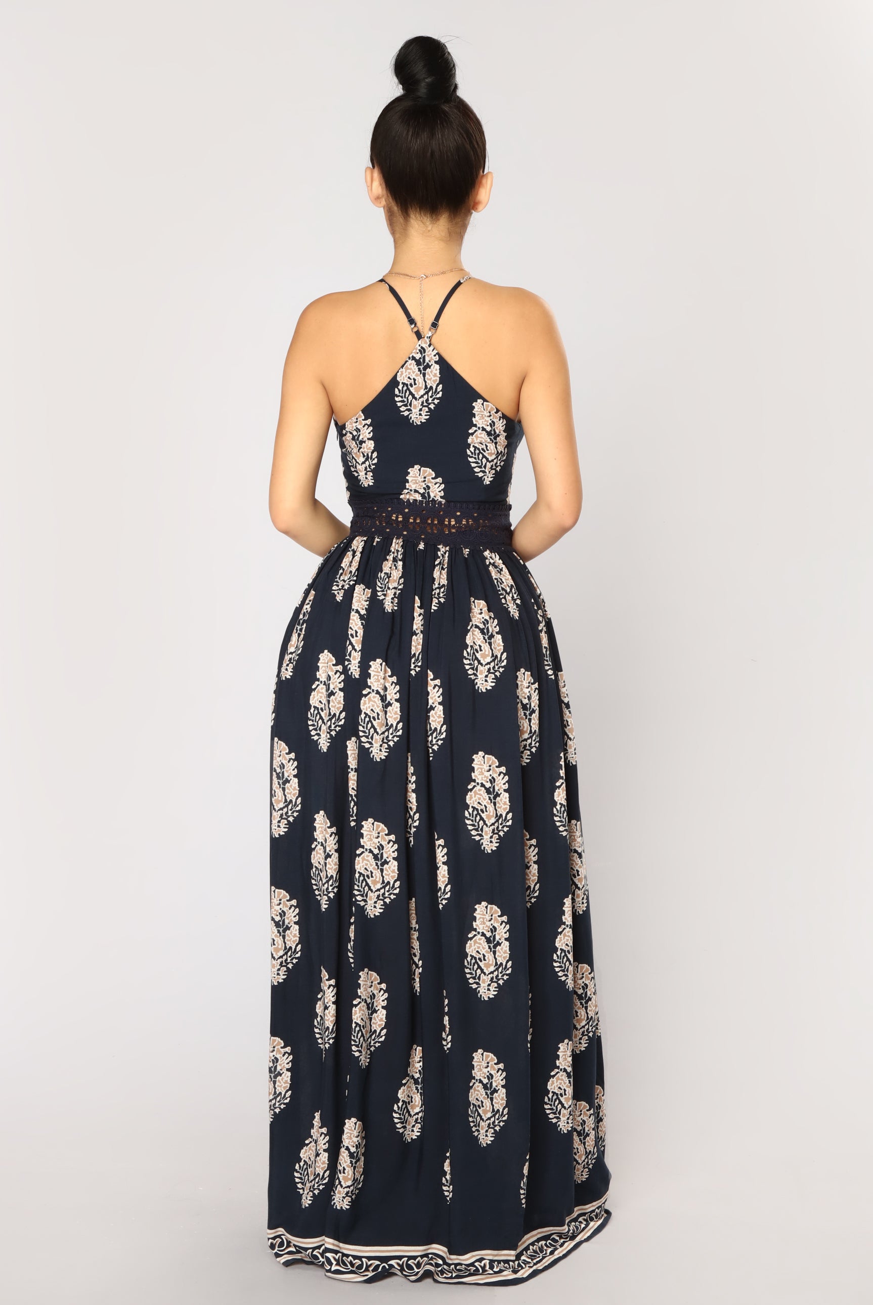 Holy Slit Dress - Navy/Taupe