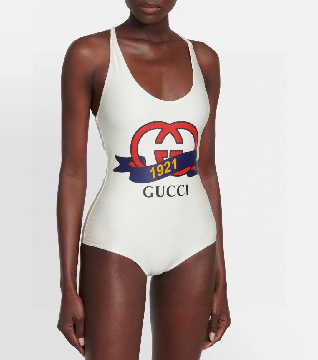 Gucci 1921 Interlocking G Print Halter One-Piece Swimsuit - KAIROO