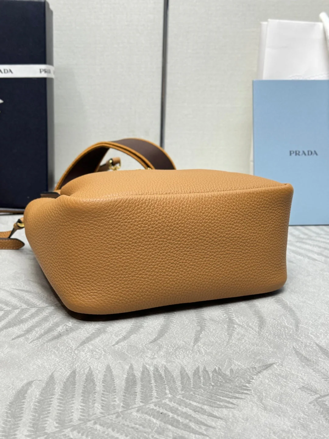 Prada Small Bag 23cm Caramel Grain Leather GHW