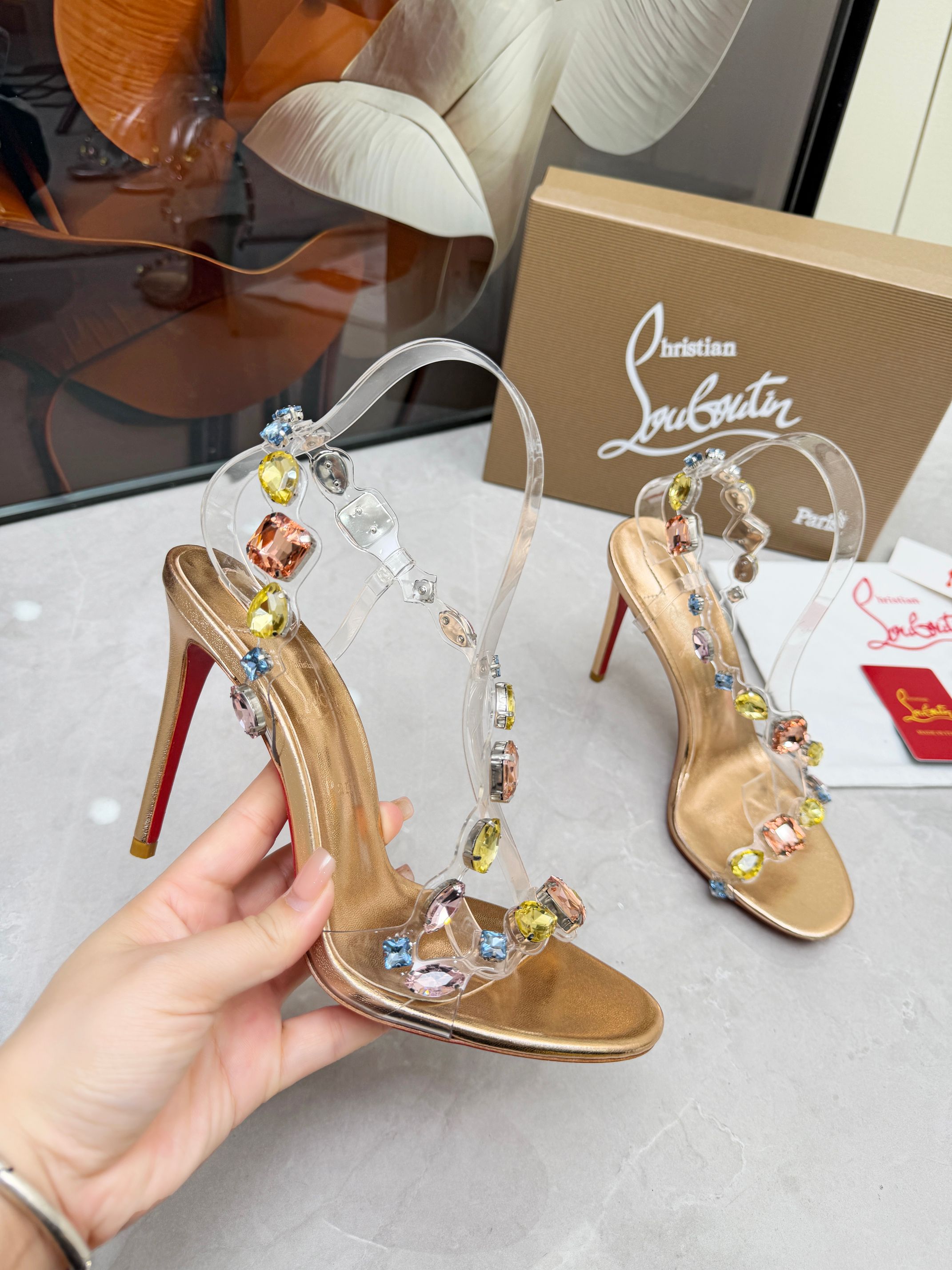 Christian Louboutin Cristals Heeled Sandal