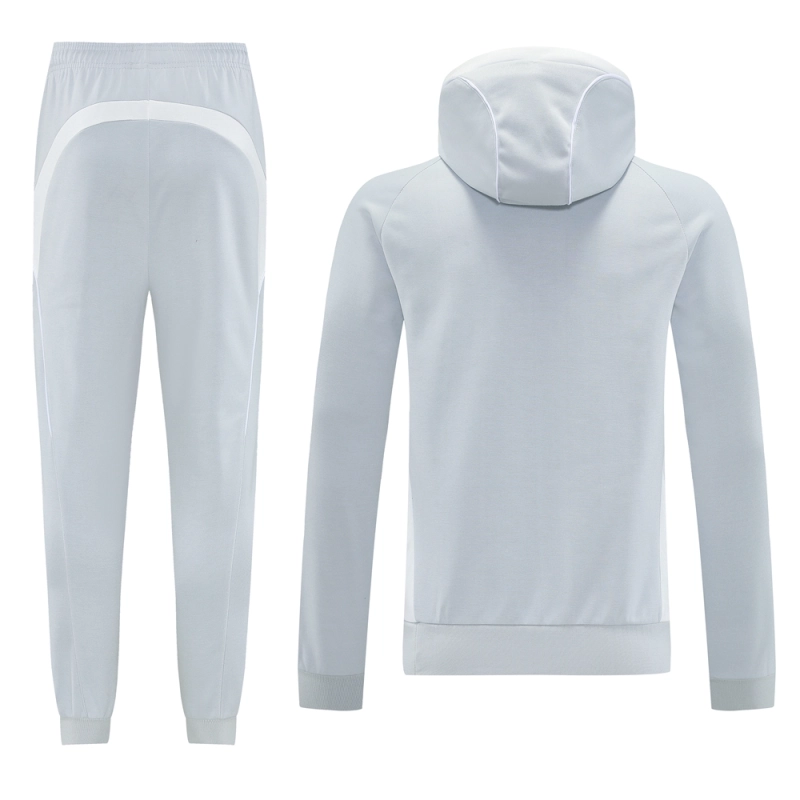 Real Madrid Training Kit Light Grey 2025-26 (Jacket+Pants)