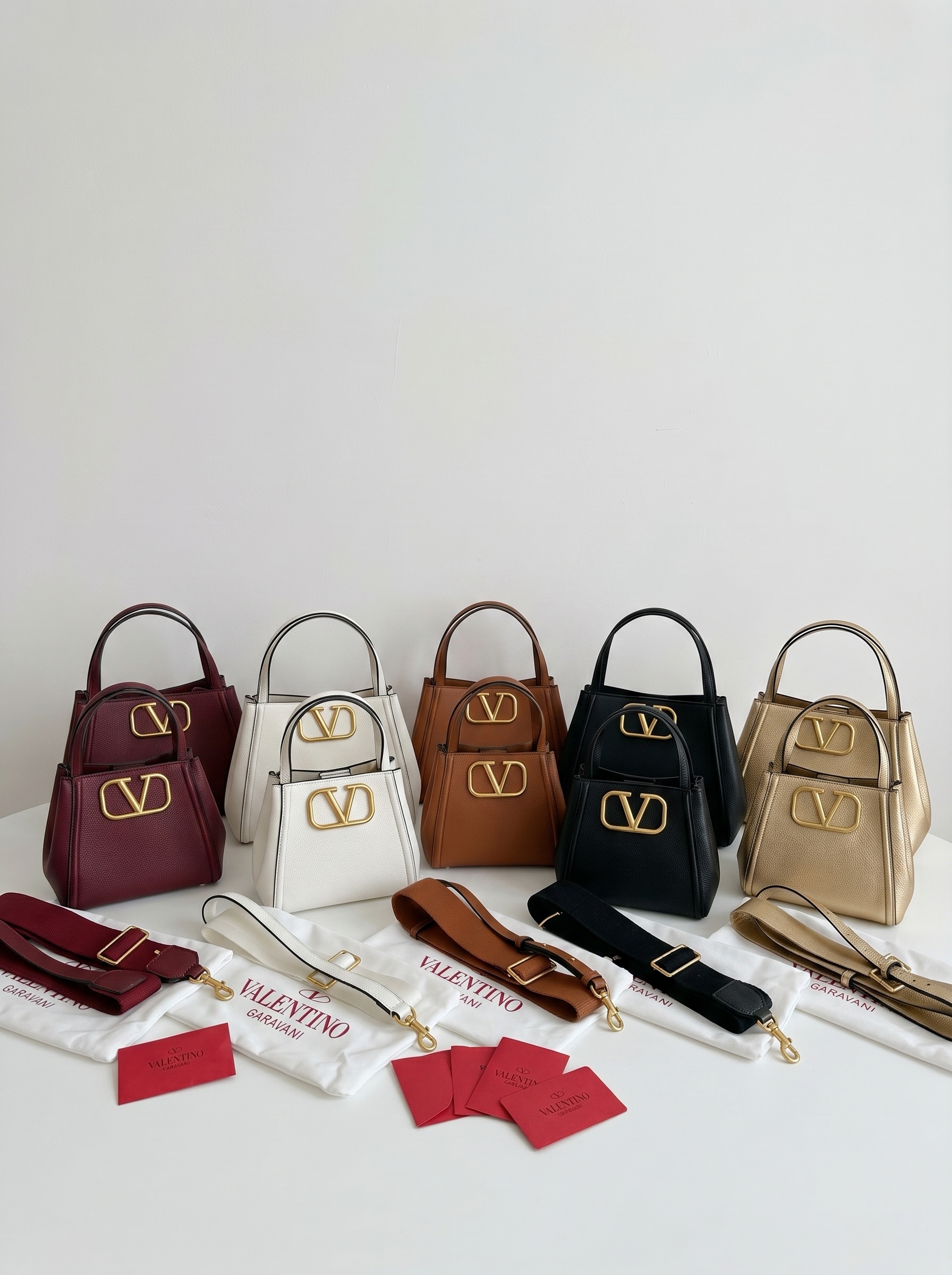 Valentino VLogo Mini& Small  Trapeze Grained Leather Top Handle Bucket Bag - KAIROO