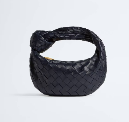 Bottega Veneta Mini Jodie in Black Intrecciato leather