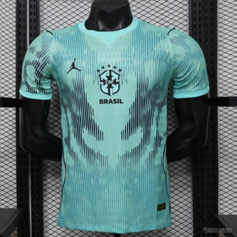 Player Version 26/27 Brazil Mint Green & Black Pattern Special Edition Jersey S-2XL