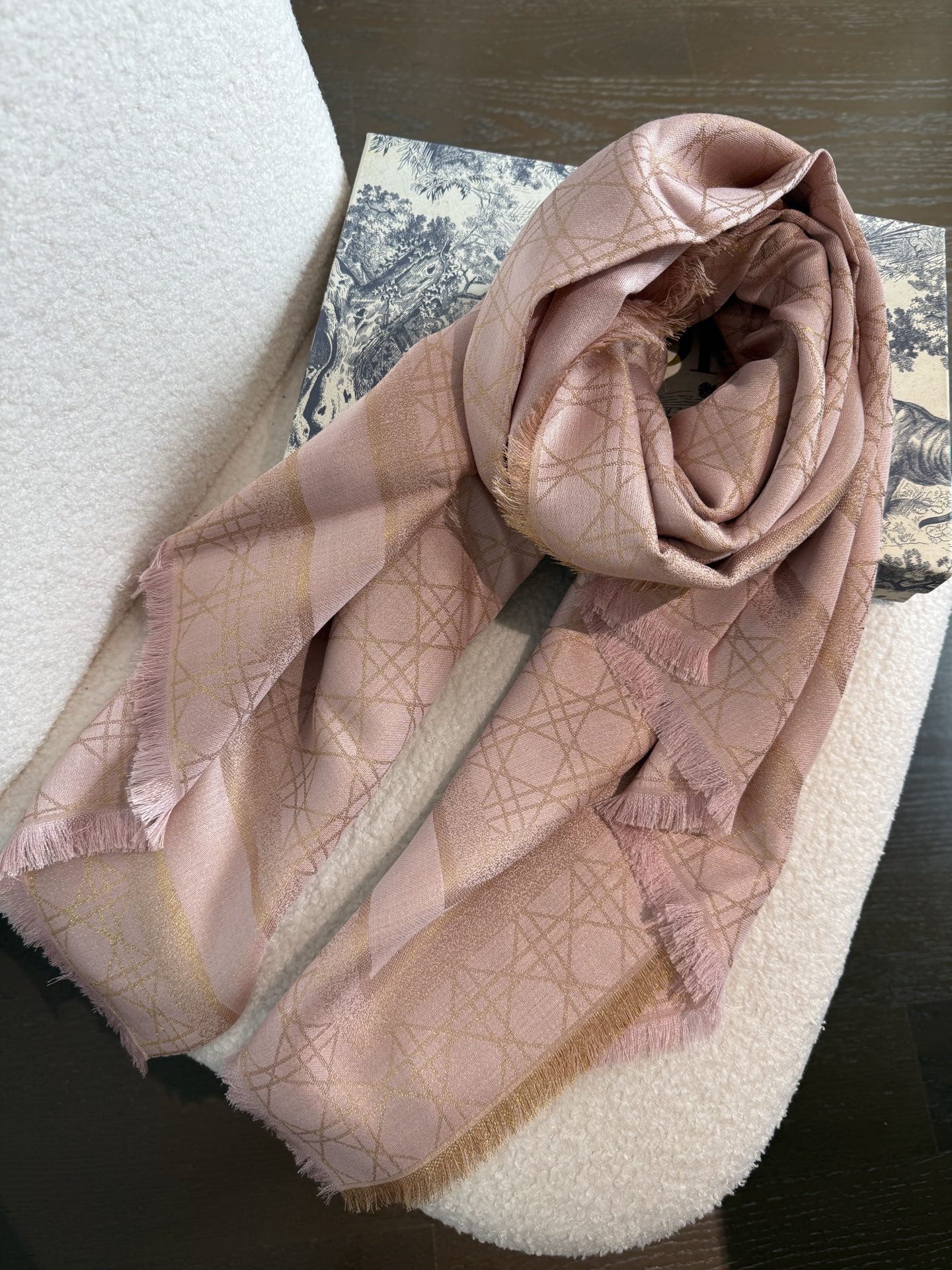 Dior Cannage Cashmere and Silk Shawl 140