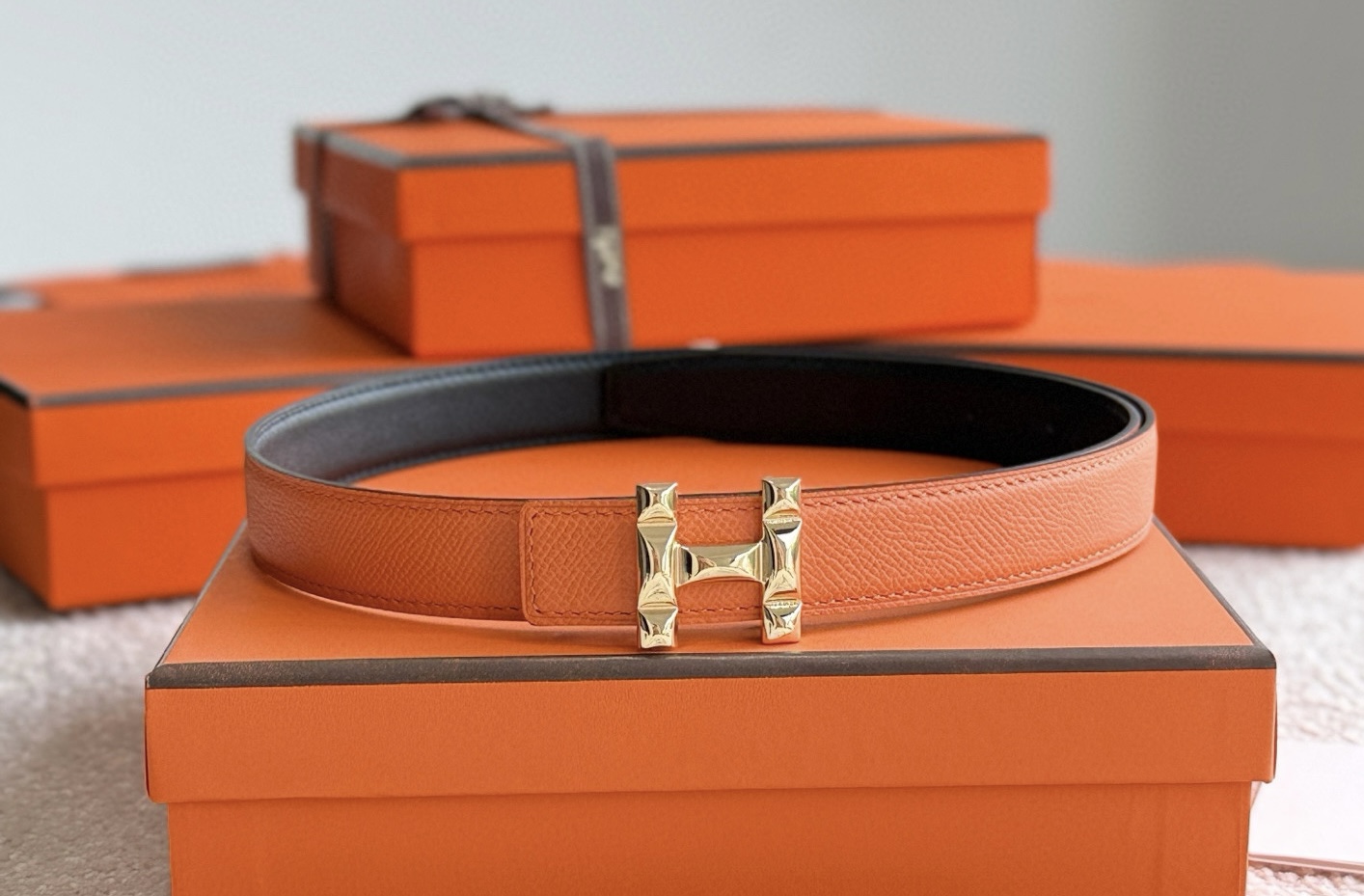 Hermes H Infini Reversible Leather Belt 24mm