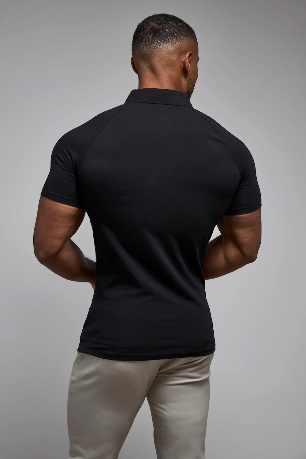 Athletic Fit Polo Shirt in Black