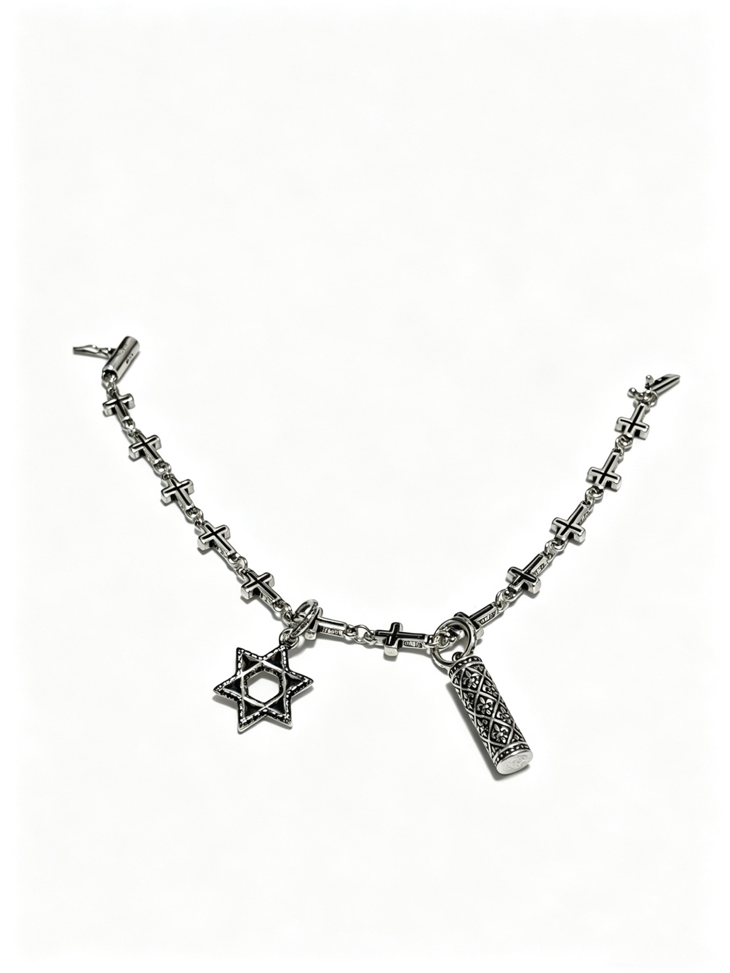 Chrome Hearts Oxidized Silver Unisex Bracelet
