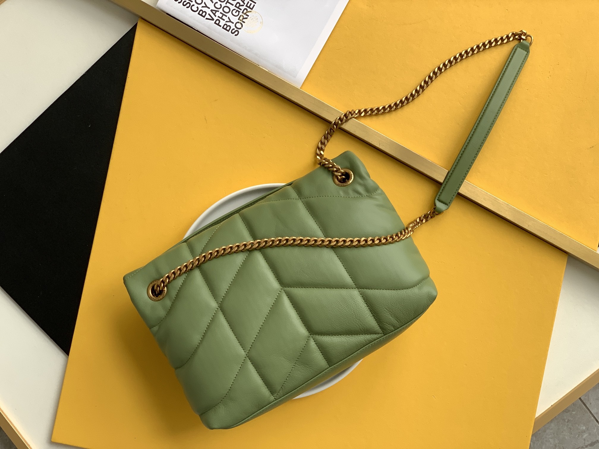 Saint Laurent Lambskin Tote Bag