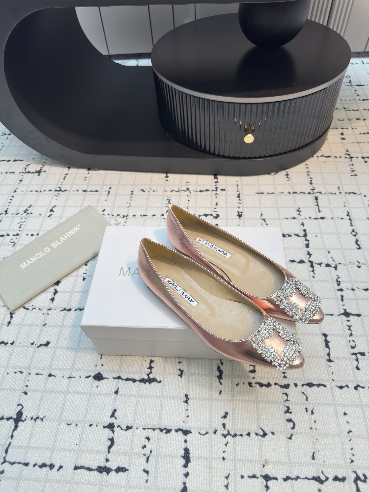 Manolo Blahnik Swarovski Crystal  Ballet Flat