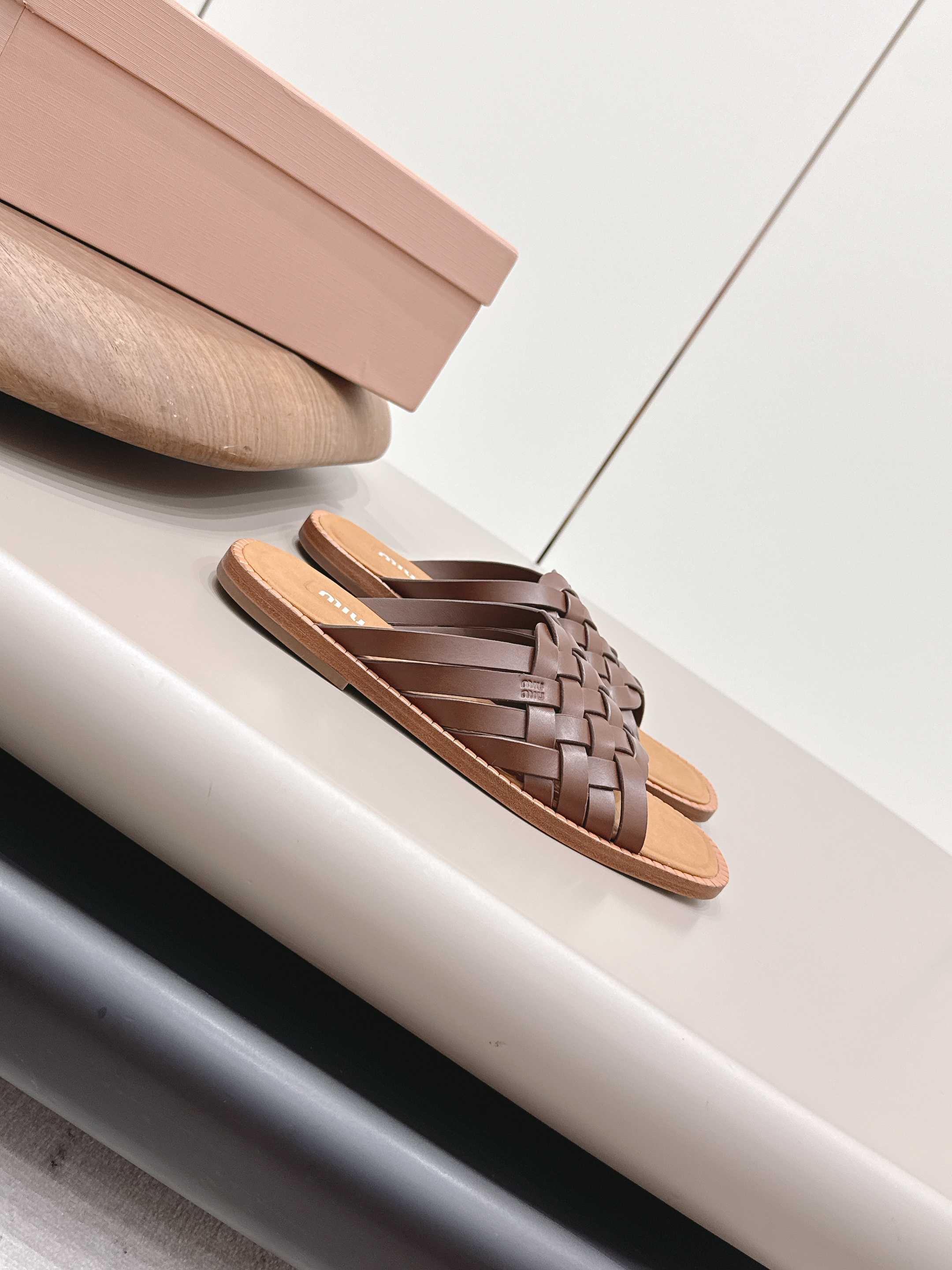 Miu Miu Leather Flat Mule
