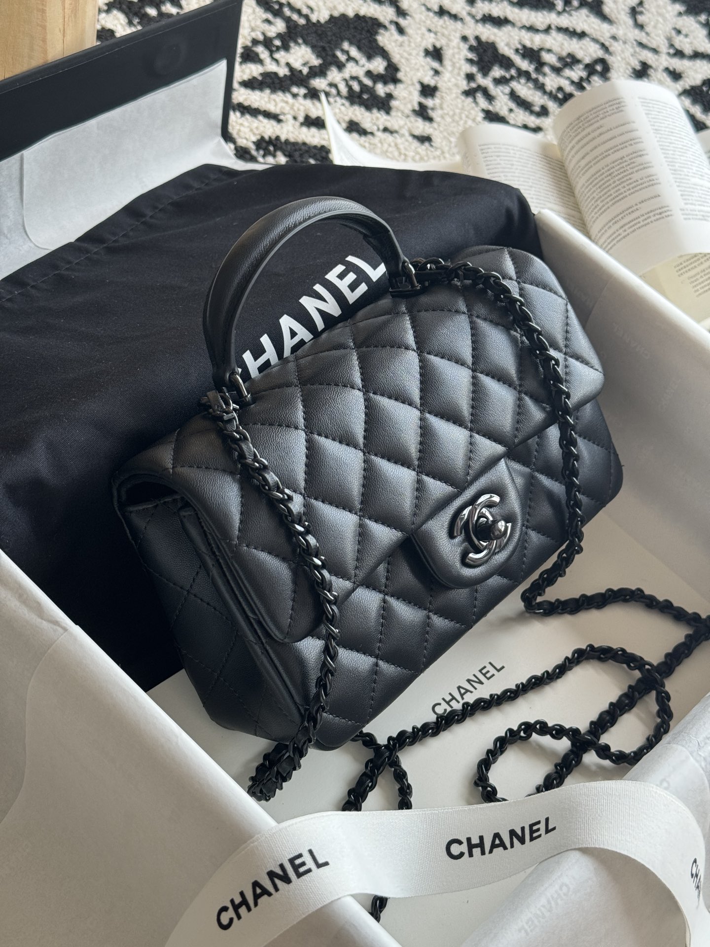 Chanel Mini Classic Handbag With Top Handle