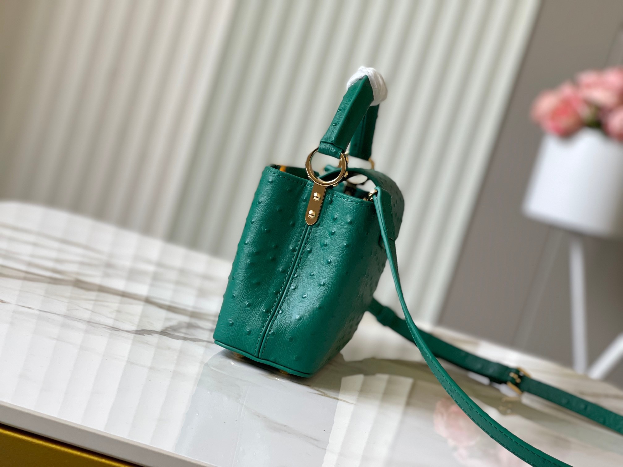 Louis Vuitton Bags lv grass green ostrich pattern handbag