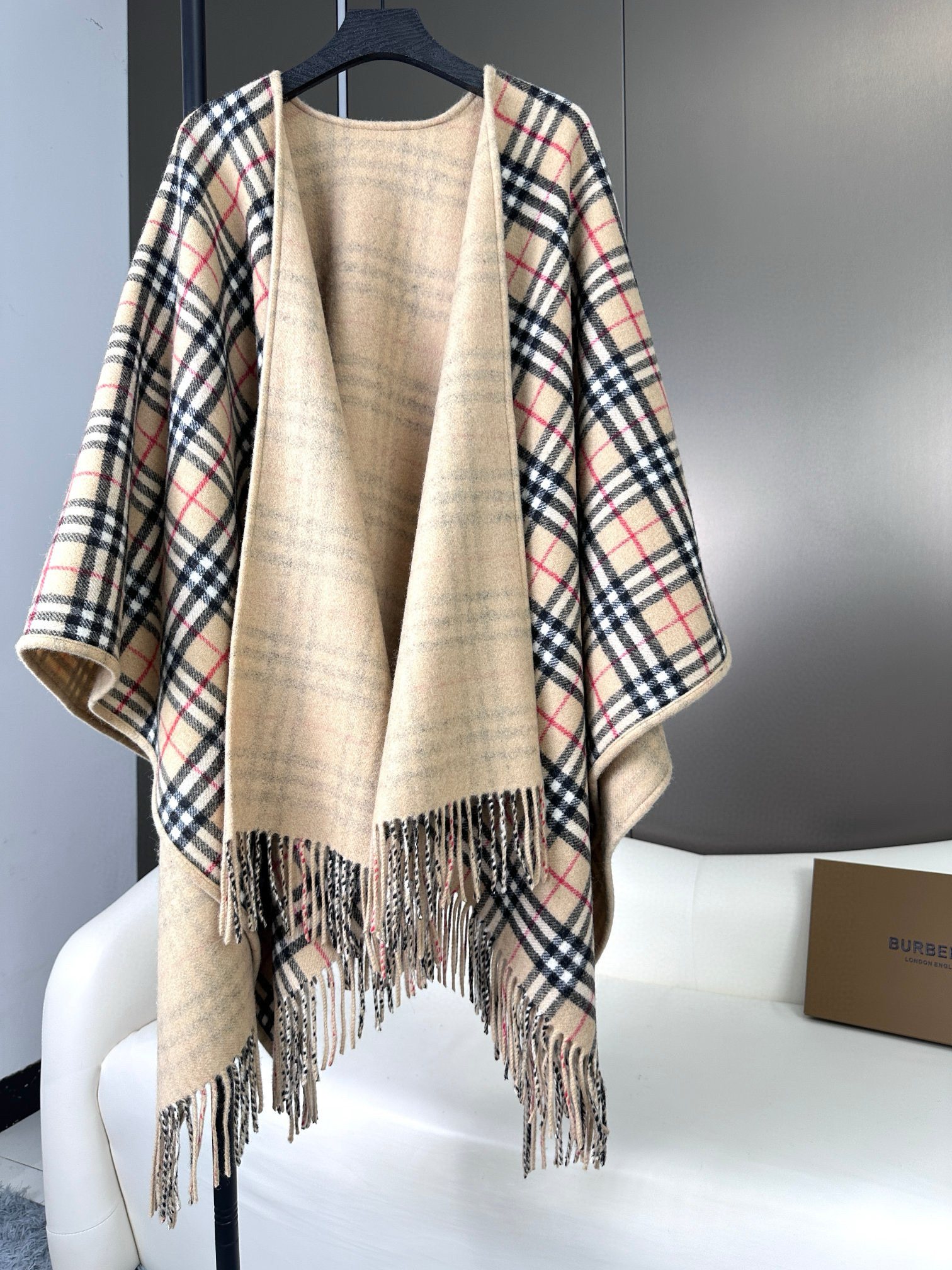 Burberry Reversible Cashmere and Wool Cape