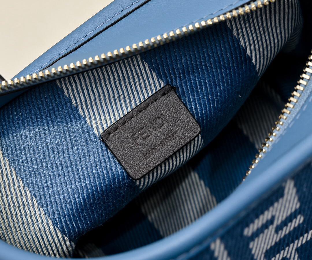 FENDI Roll Mini FF Denim jacquard mini Tote bag