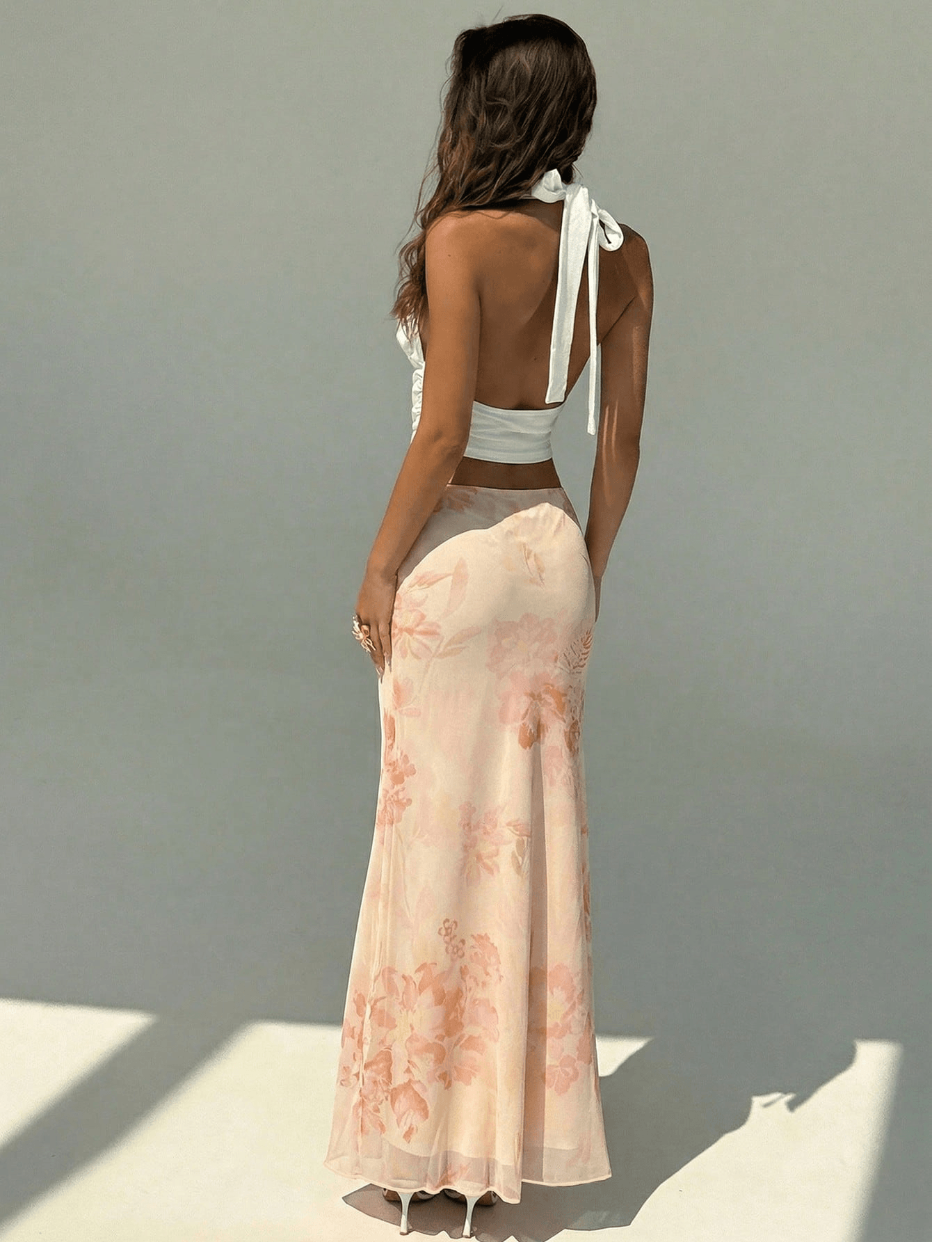 Women's Floral Print Low Waist Fishtail Skirt