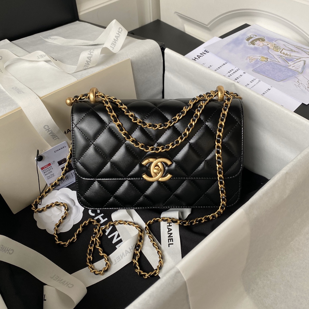 Chanel Spring Summer 2026 Small bag in Black Shiny Calfskin