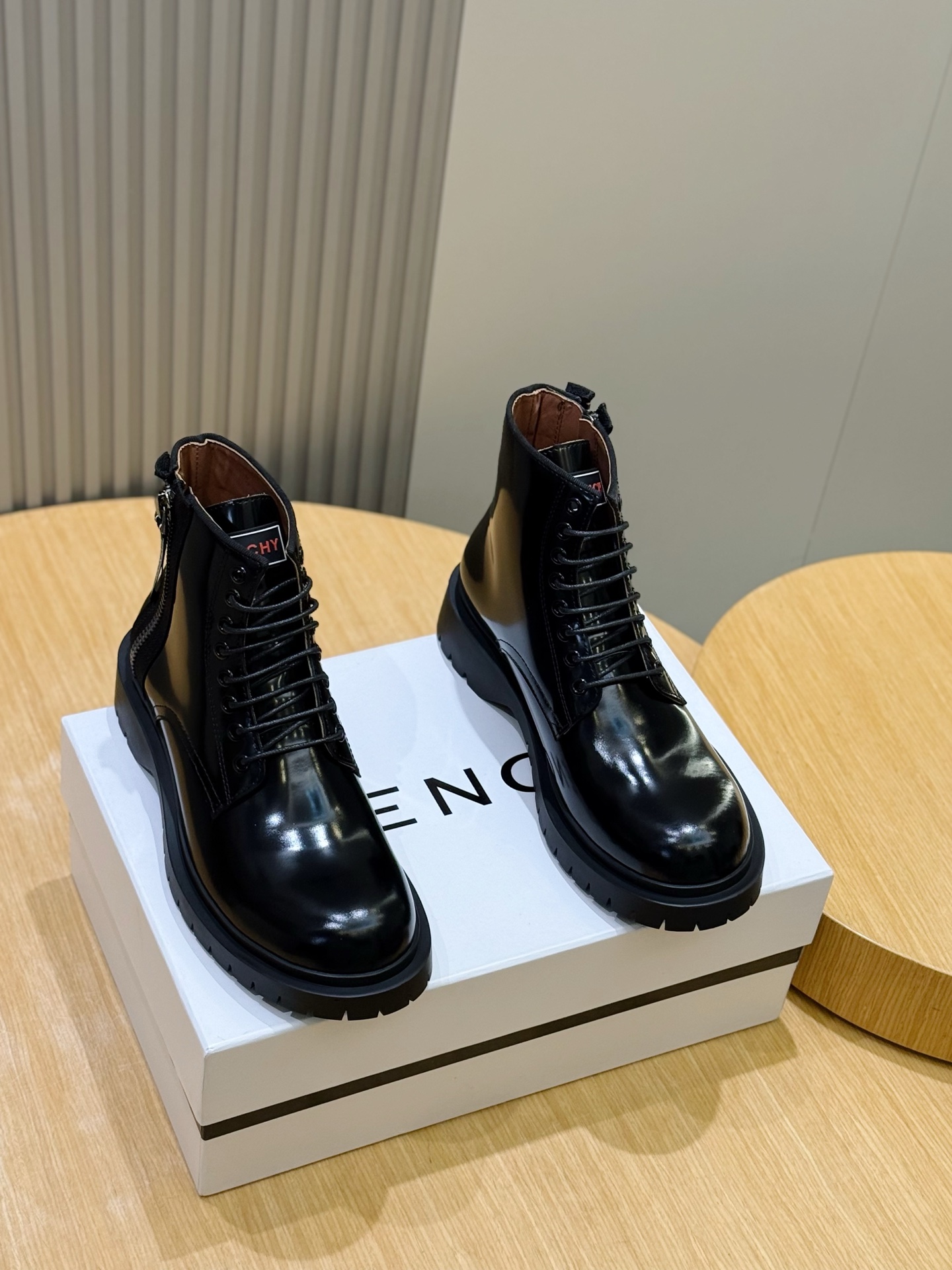 Givenchy Show Anklet Boots in Shiny leather